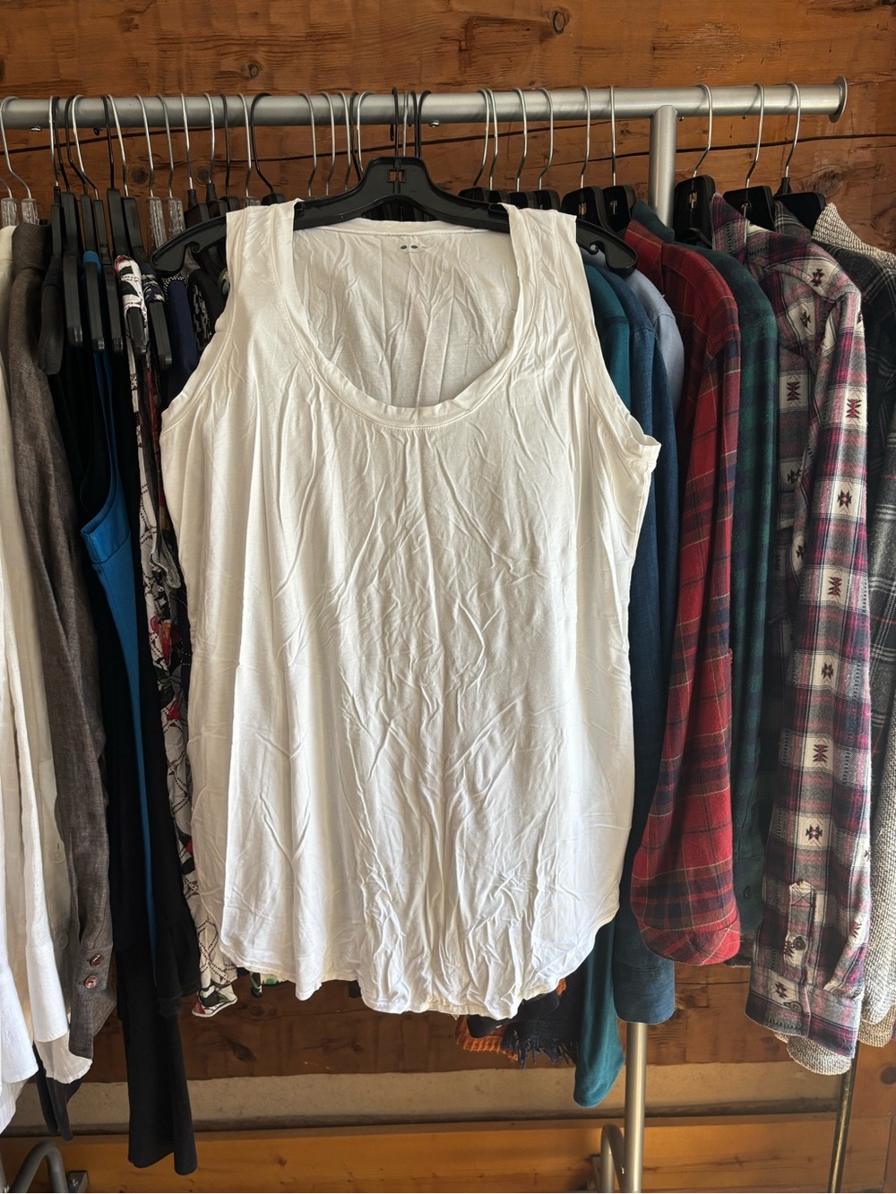 Three Dots White Scoop Neck Tank Top